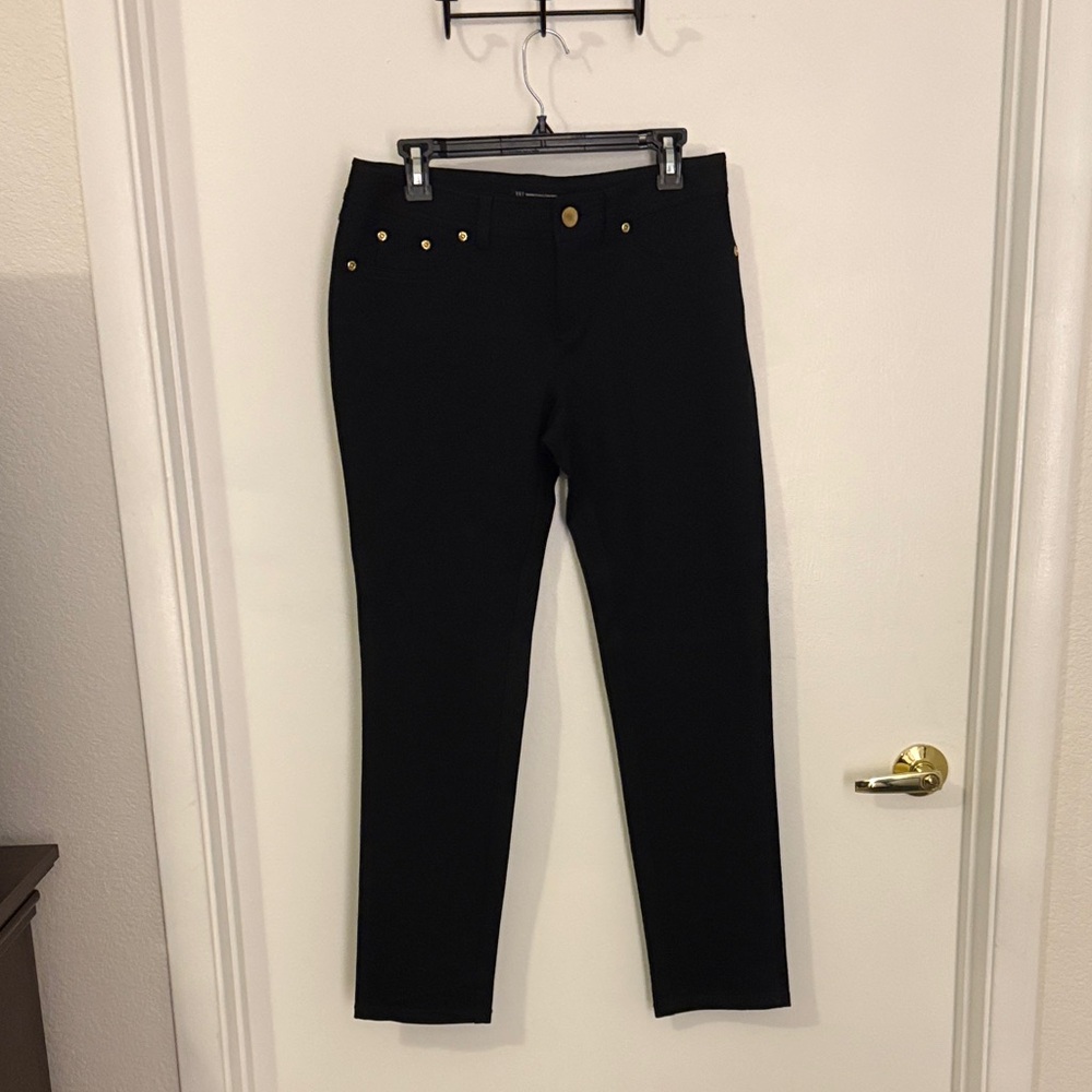 INC International Concepts Black Pants with Gold Button